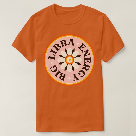 ビッグ天秤座エネルギーレトロ天秤座占星術サインビンタグ Tシャツ (デザイン正面)