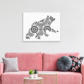 ビッグ幾何学模様ベアアート大人のカラーリングページ キャンバスプリント (インサイチュ (リビング))