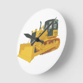 ビッグ建築ブルドーザーのトラック ラウンド壁時計 (傾斜)