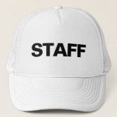 ビッグ文字はっきりしたフォントメンズスタッフホワイト キャップ (正面)