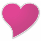 ビッグ明るい赤紫色ホットピンクハート、ラブ シール (正面)