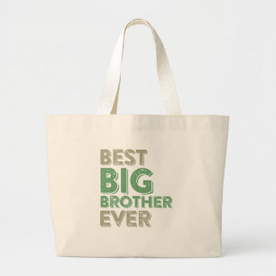 ビッグ最高のブラザーBro Ever年上の兄弟姉妹ギフトおもしろい ラージトートバッグ