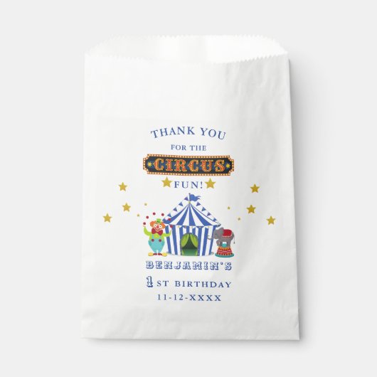 ビッグ来トップワン全来1歳の誕生日サーカス フェイバーバッグ (正面)