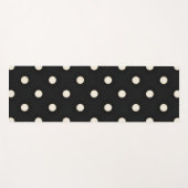 ビッグ水玉模様アンティークホワイトアンドブラック ヨガマット (正面(横))