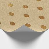 ビッグ水玉模様クラフトエレガント金ゴールドミニマル ラッピングペーパー (角)