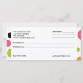 ビッグ水玉模様ブティックスタイルギフト券 (裏面)