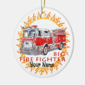 ビッグ消防トラックカスタム消防士 セラミックオーナメント (左)