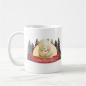 ビッグ熊ハグかわいい愛ハートと森自然 コーヒーマグカップ (左)