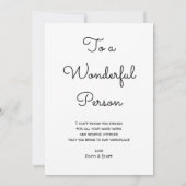 ビッグ素晴らしサンキューブラックタイポグラフィドードル サンキューカード (裏面)