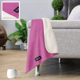 ビッグ編み物ステッチ – バブルグムピンクカスタム シェルパブランケット