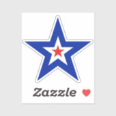 ビッグ縁どブルー愛国的なアメリカキスカットのビニール シール (シート)