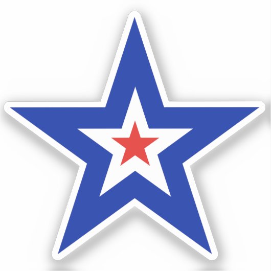 ビッグ縁どブルー愛国的なアメリカキスカットのビニール シール (正面)