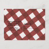 ビッグ脂っこいハンバーガー夏クックアウトレッドBBQパーティー インビテーションポストカード (裏面)