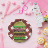 ビッグ脂っこいハンバーガー夏クックアウトレッドBBQパーティー ペーパープレート (パーティー)