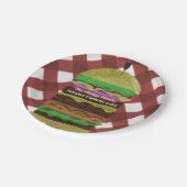 ビッグ脂っこいハンバーガー夏クックアウトレッドBBQパーティー ペーパープレート (アングル)