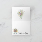 ビッグ花束小さなワイルドフラワーベビーシャワー サンキューカード (内部)