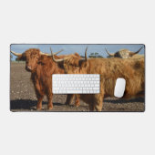 ビッグ茶色の高地の牛、デスクマット デスクマット (キーボード&マウス)