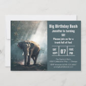 ビッグ誕生日のBash Elephant写真 招待状 (正面)