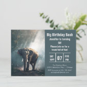 ビッグ誕生日のBash Elephant写真 招待状 (スタンド正面)