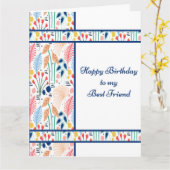 ビッグ誕生日カー最高のドの女友達 カード (黄色い花)