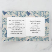 ビッグ誕生日マムブルーフローラ聖書文字 カード (内部)