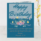 ビッグ誕生日マムブルーフローラ聖書文字 カード (黄色い花)