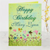 ビッグ誕生日 カード (黄色い花)