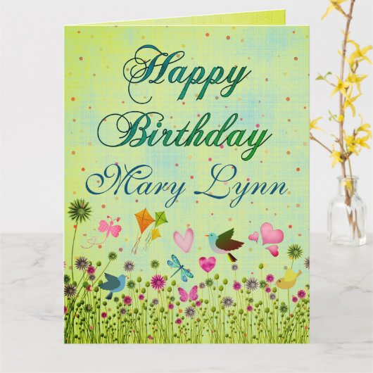 ビッグ誕生日 カード (黄色い花)