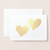 ビッグ赤いハートホワイトバレンタインデー 箔カード (封筒付き正面)