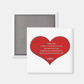 ビッグ赤いハートラブ詩 マグネット (正面/裏面)