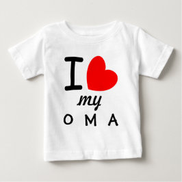 ビッグ赤いハート私は私のOMA V06 ベビーTシャツ