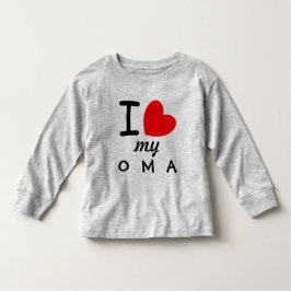 ビッグ赤いハート私は私のOMA V06 ベビーTシャツ
