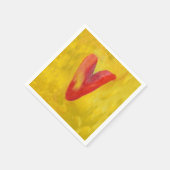 ビッグ赤いハート スタンダードカクテルナプキン (角)