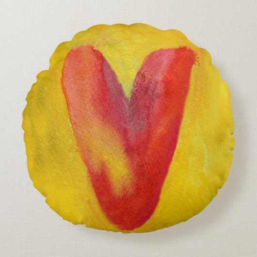 ビッグ赤いハート ラウンドクッション (正面)