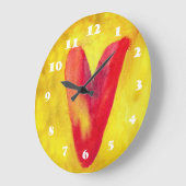 ビッグ赤いハート ラージ壁時計 (傾斜)