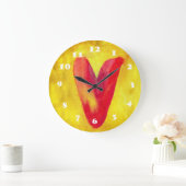 ビッグ赤いハート ラージ壁時計 (ホーム)