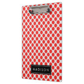 ビッグ赤と白水玉模様モノグラム クリップボード (左)
