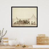 ビッグ足インディアンティピキャンプSD 1890 ポスター (キッチン)