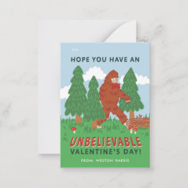 ビッグ足サスカッチ教室バレンタインの交換 ノートカード