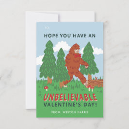 ビッグ足サスカッチ教室バレンタインの交換 招待状