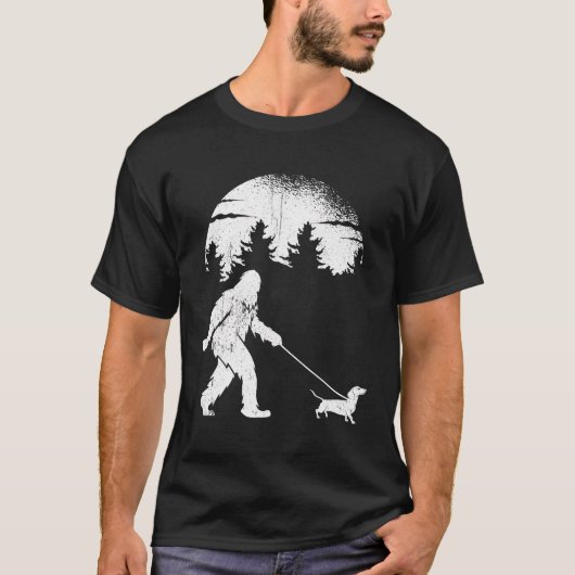 ビッグ足ダシュント歩くマスターマディーズドッグ Tシャツ (正面)