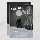 ビッグ足ビッグワンファースト誕生日 招待状 (正面/裏面)