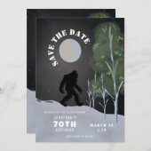 ビッグ足ワイルド70誕生日日付を保存 招待状 (正面/裏面)