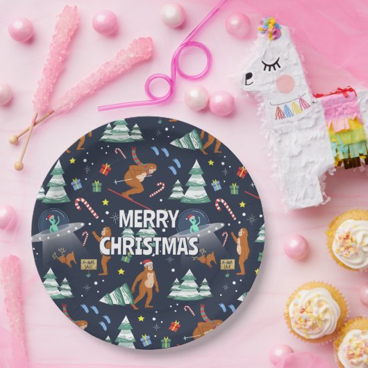 ビッグ足、エイリアン、トナカイのクリスマス ペーパープレート (パーティー)