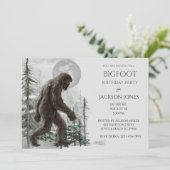 ビッグ足/サスカッチ誕生日会ワンフォト 招待状 (スタンド正面)