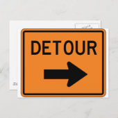 ビッグ迂回ライト通り標識 ポストカード (正面/裏面)