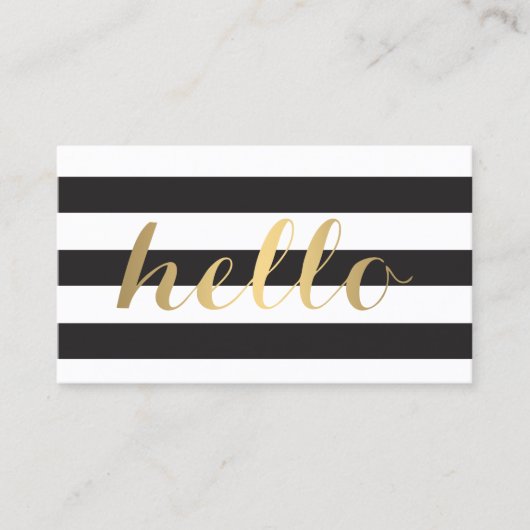 ビッグ金ゴールドハローストライプのSimply Business Card 名刺 (正面)