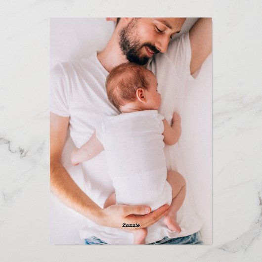 ビッグ金ゴールドモダンスクリプトメリークリスマス 箔シーズンカード (裏面)