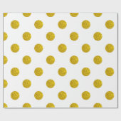 ビッグ金ゴールド水玉模様クリスマスフェスティバル  ラッピングペーパー (フラット)