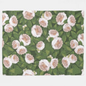 ビッグ開花カメリアチャームラージ フリースブランケット (正面(横))